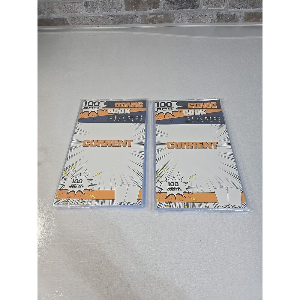 200 Current Comic Book Bags  2 - 100 Count Acid Free Comic Book Bags